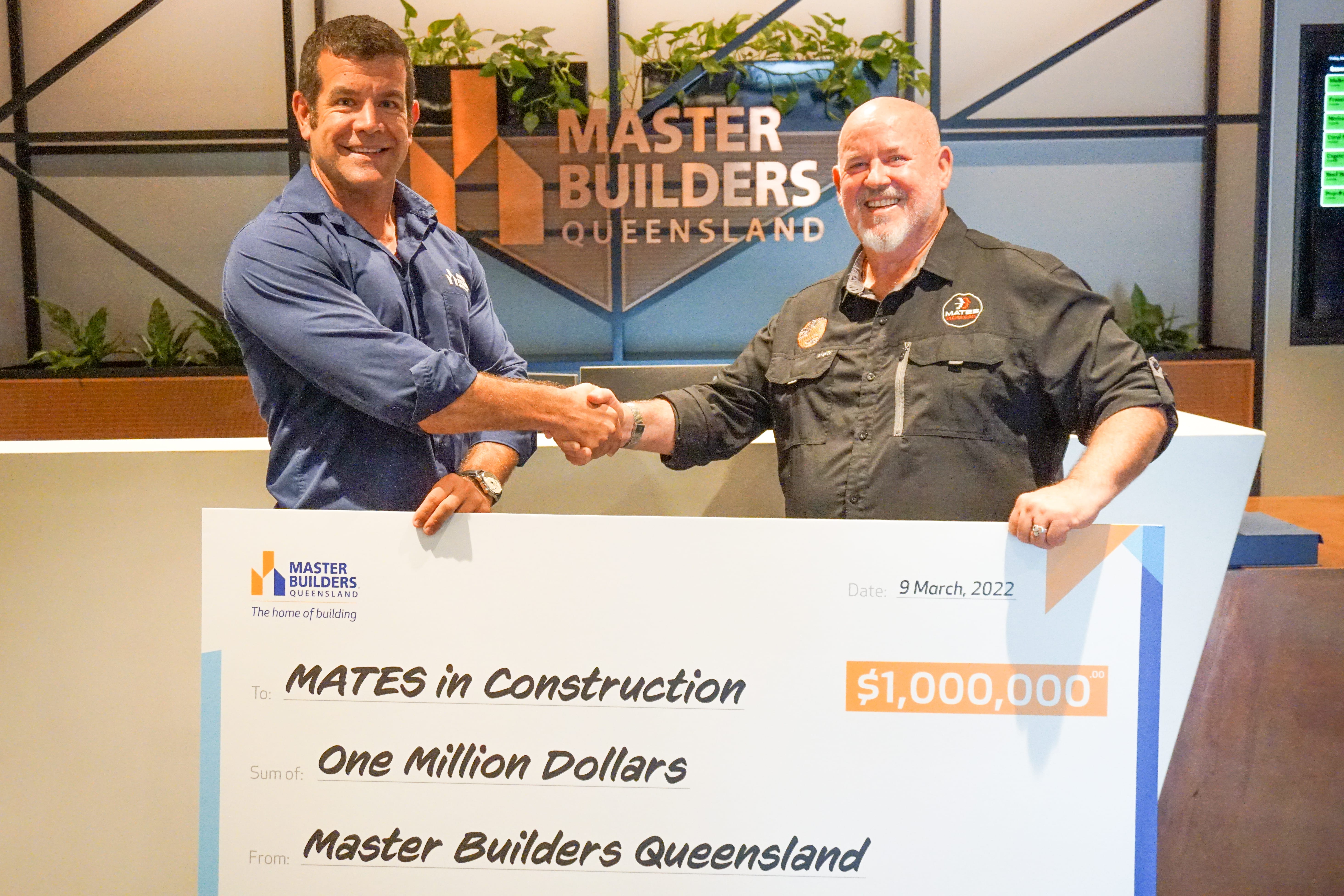 Master Builders QLD donates to MATES