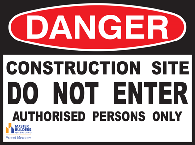 Master Builders Construction site do not enter sign image Master Builders Construction site do not enter sign image