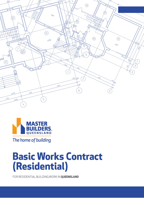 Master Builders Basic Works Contract (Residential) cover Master Builders Basic Works Contract (Residential) cover