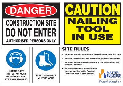 Master Builders 4-in-1 safety sign