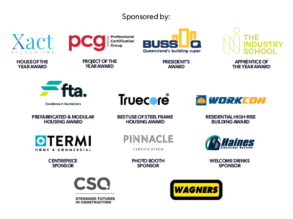 BNE H&C 2026 sponsors Brisbane Housing & Construction Award event sponsors