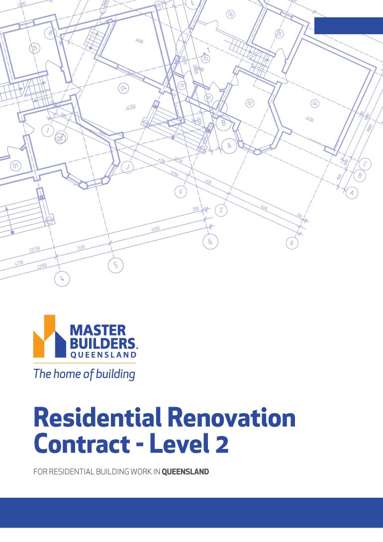 Master Builders Residential Renovation Contract cover Master Builders Residential Renovation Contract cover