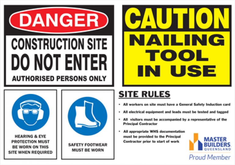 Custom Construction site board Any Text Personalised Building Site Safety Sign 